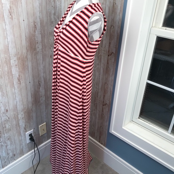 NWT Rachel Zoe knot front striped maxi dress M mat - Picture 4 of 8